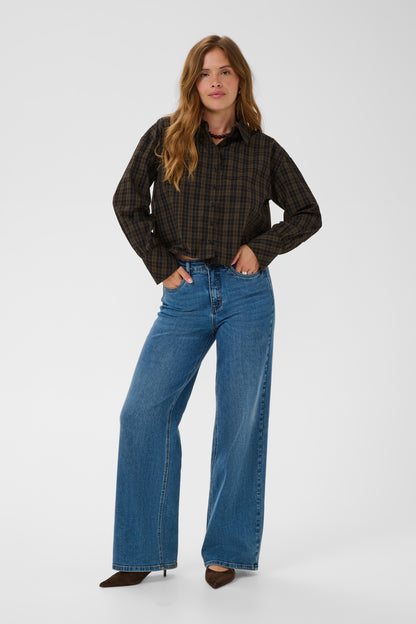 Kaffe KAhelie Check Shirt Black/ Brown check
