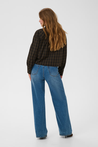 Kaffe KAhelie Check Shirt Black/ Brown check