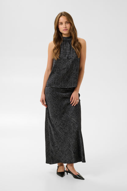 Kaffe Tara Skirt Black / Grey Crushed