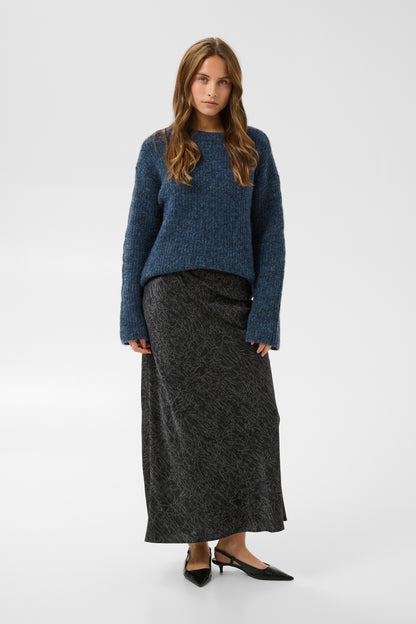 Kaffe Tara Skirt Black / Grey Crushed