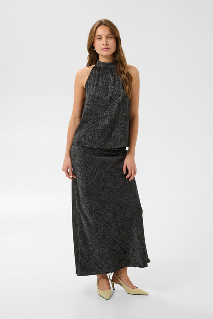 Kaffe Tara Blouse Black / Grey Crushed