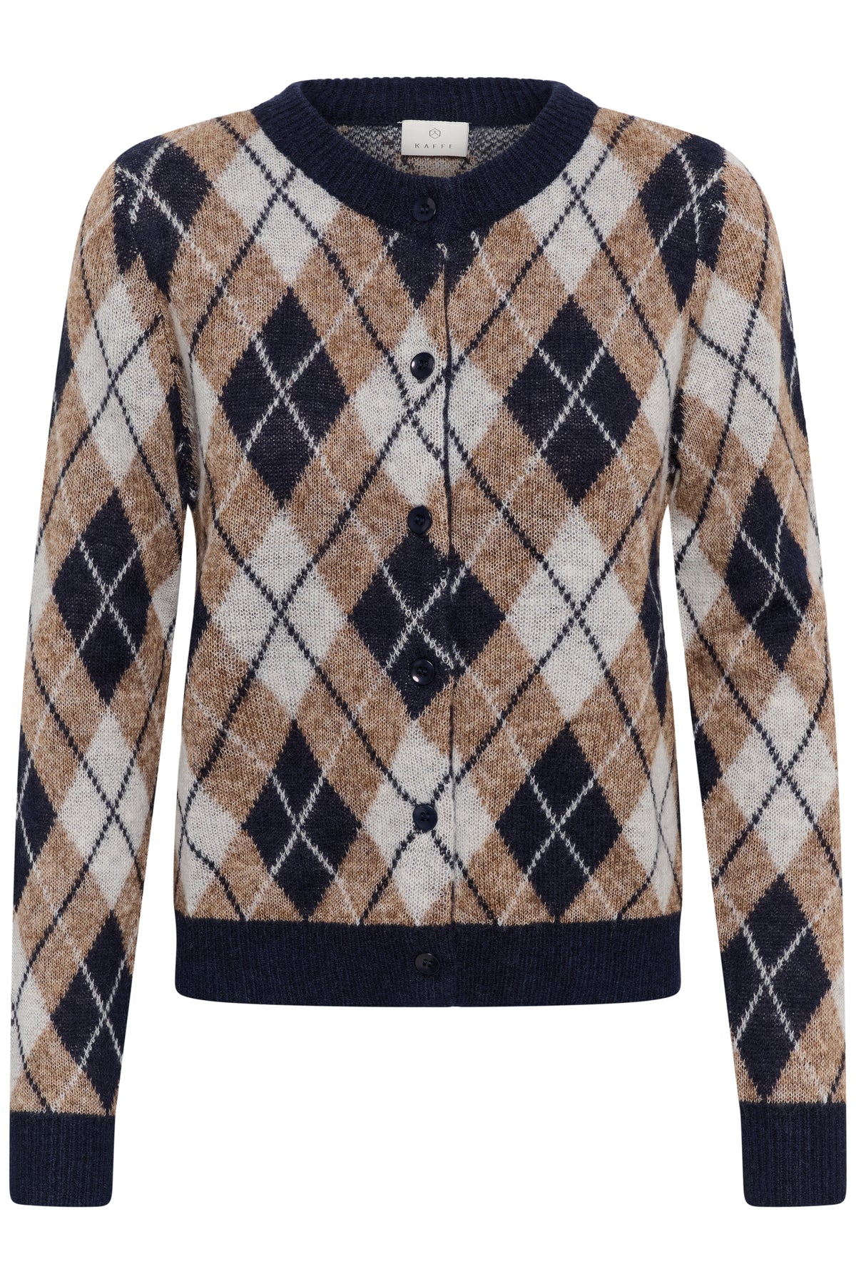 Kaffe Harlow Cardigan Graphite M / Deserttaupe M / Chalk