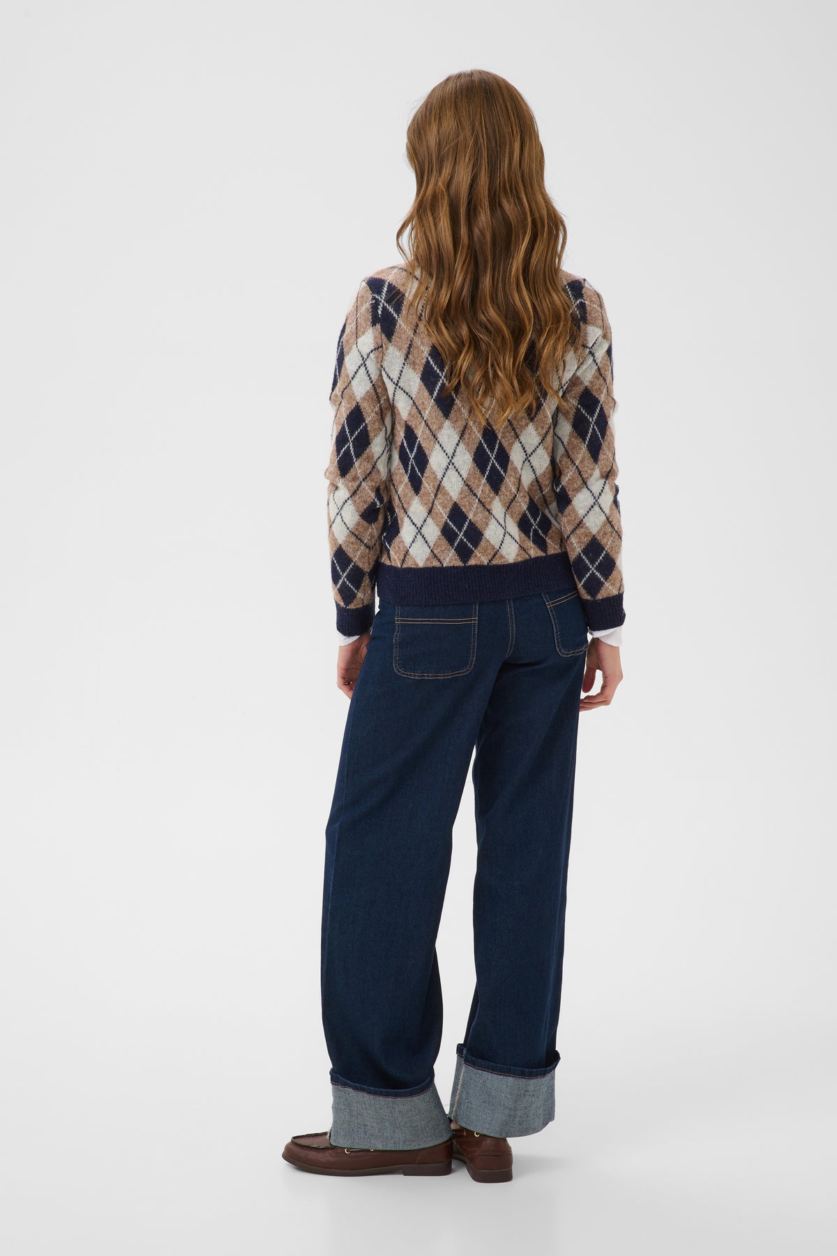 Kaffe Harlow Cardigan Graphite M / Deserttaupe M / Chalk