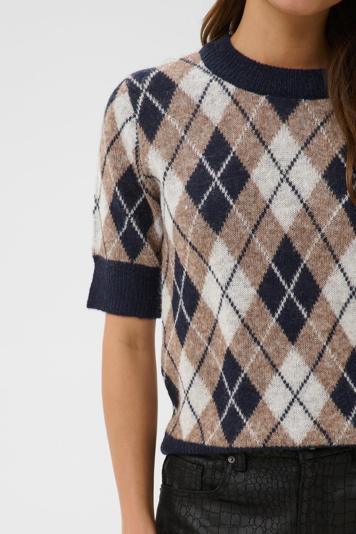Kaffe Harlow Pullover Graphite M / Deserttaupe M / Chalk