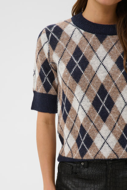 Kaffe Harlow Pullover Graphite M / Deserttaupe M / Chalk