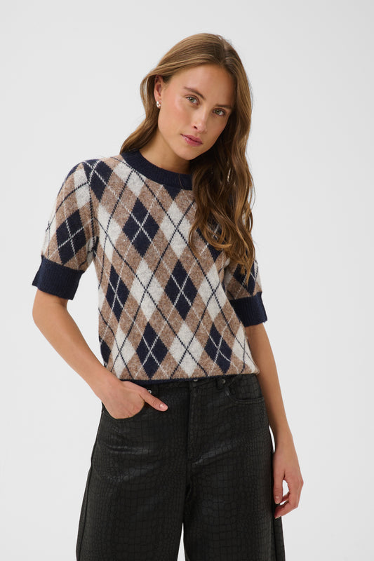 Kaffe Harlow Pullover Graphite M / Deserttaupe M / Chalk