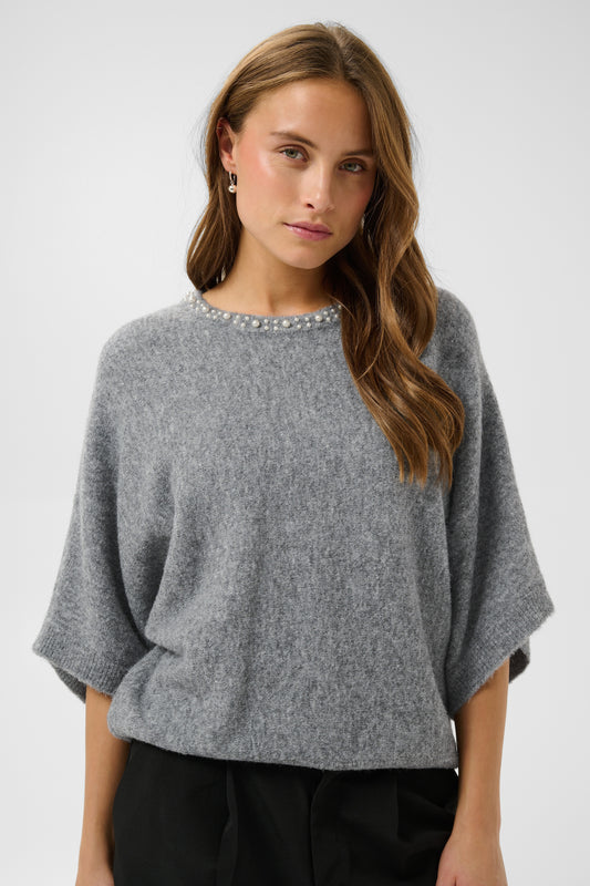Kaffe KAbetty Wing SL Pullover Grey Melange