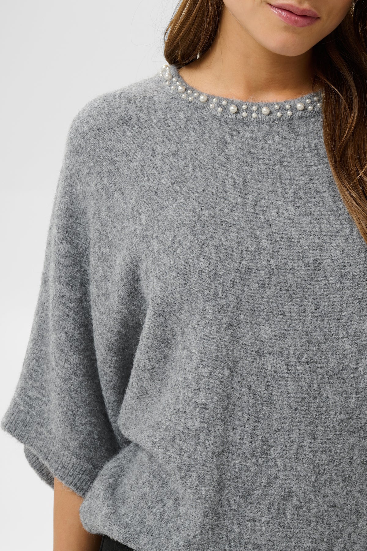 Kaffe KAbetty Wing SL Pullover Grey Melange