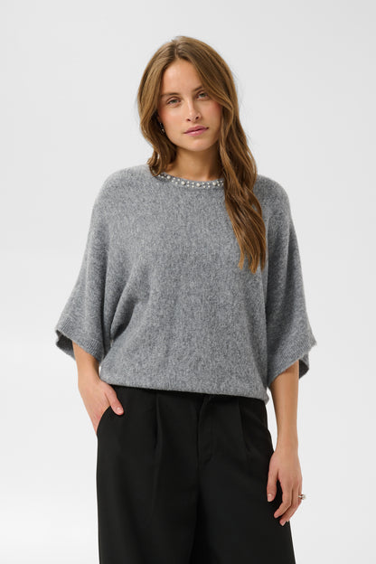 Kaffe KAbetty Wing SL Pullover Grey Melange