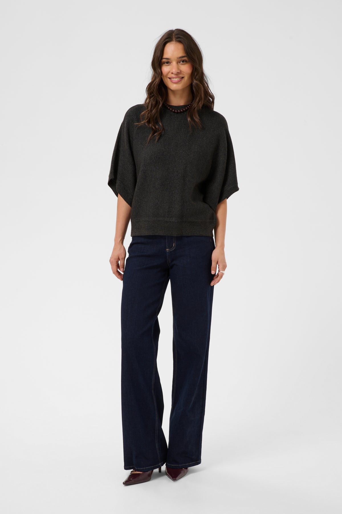 Kaffe KAbarbara Wing Pullover Dark Grey Melange