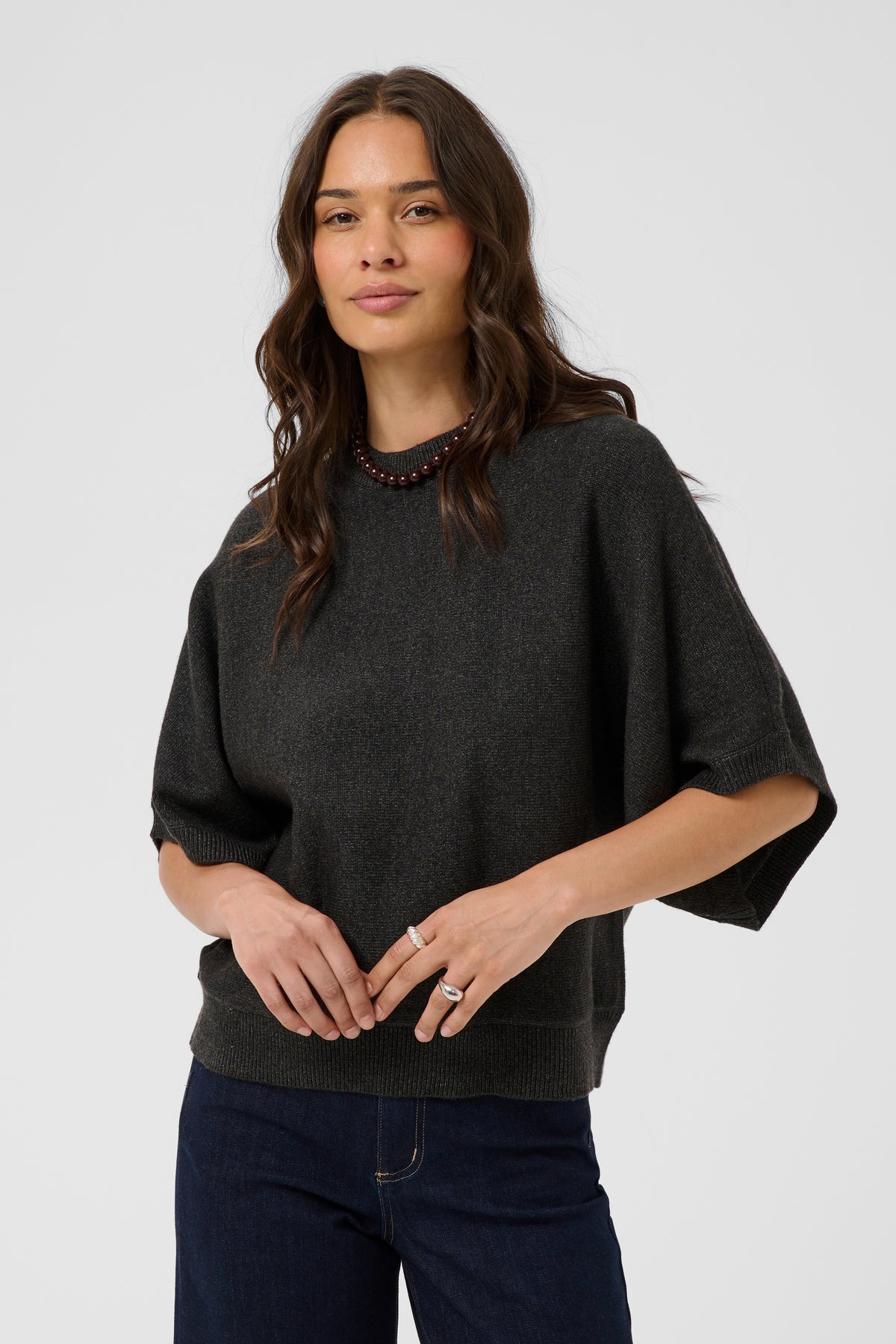 Kaffe KAbarbara Wing Pullover Dark Grey Melange