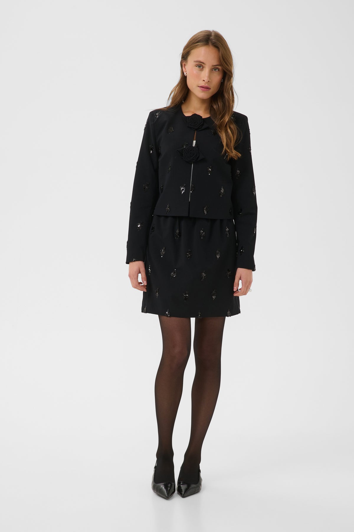 Kaffe KAvally Cropped Blouse Black Deep