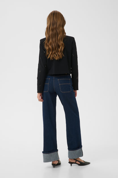 Kaffe KAvally Cropped Blouse Black Deep