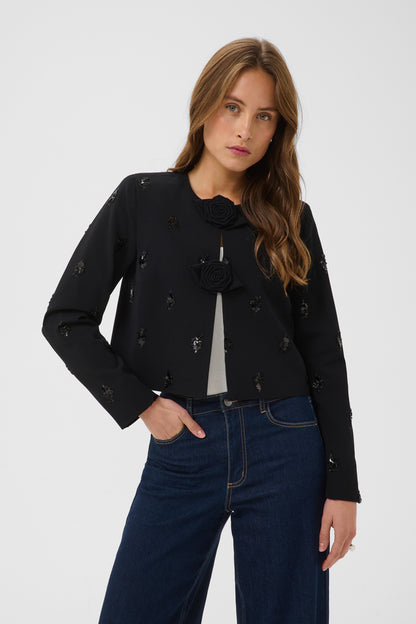 Kaffe KAvally Cropped Blouse Black Deep