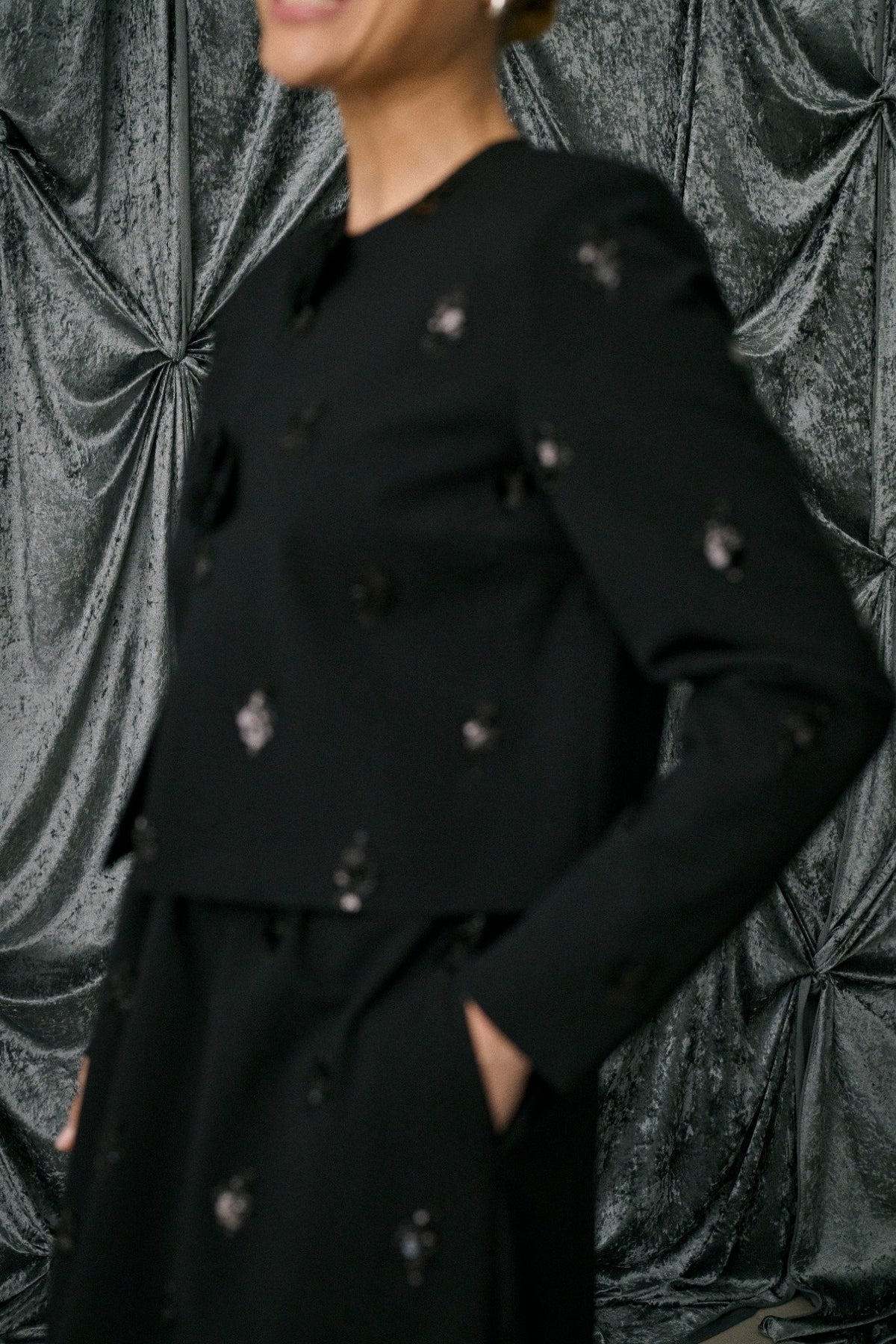 Kaffe KAvally Cropped Blouse Black Deep