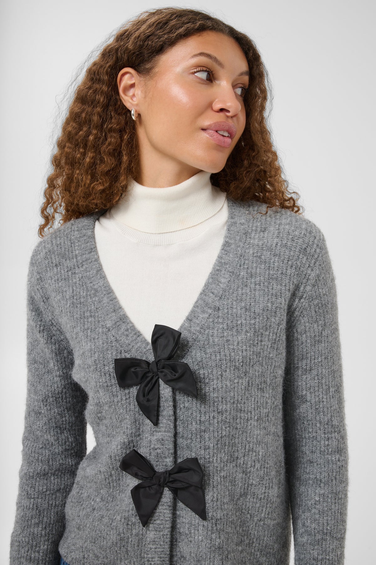 Kaffe KAmay Knit Cardigan Grey Melange
