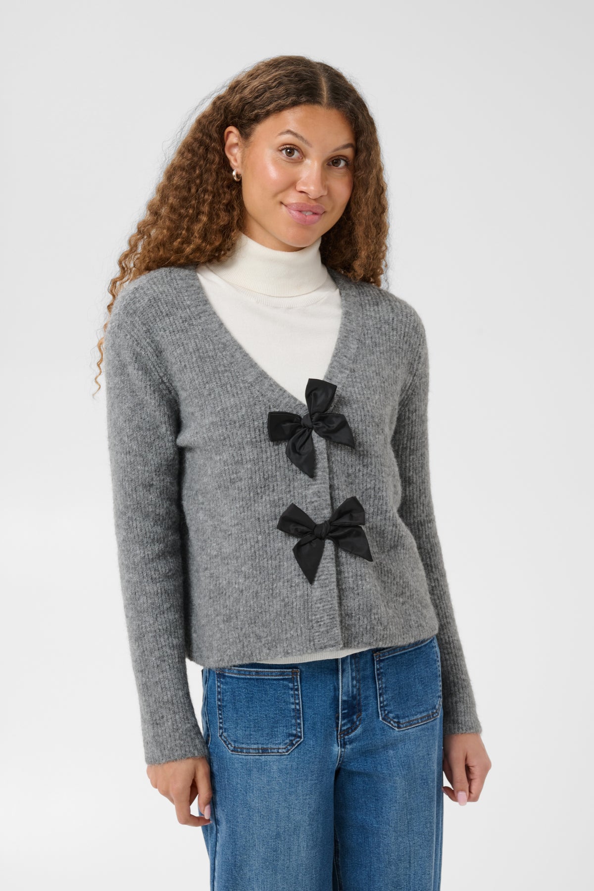 Kaffe KAmay Knit Cardigan Grey Melange
