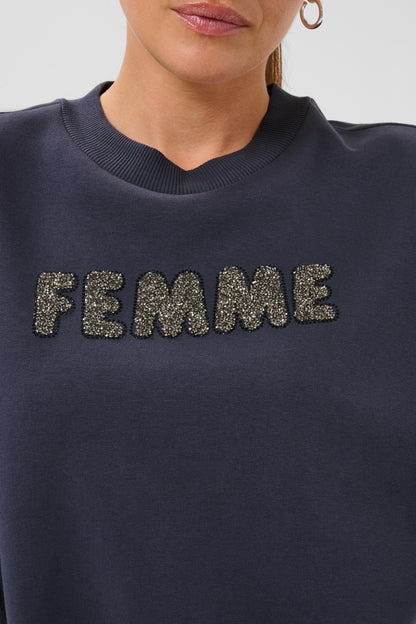 Kaffe KAmelanie Sweatshirt Graphite/Silver