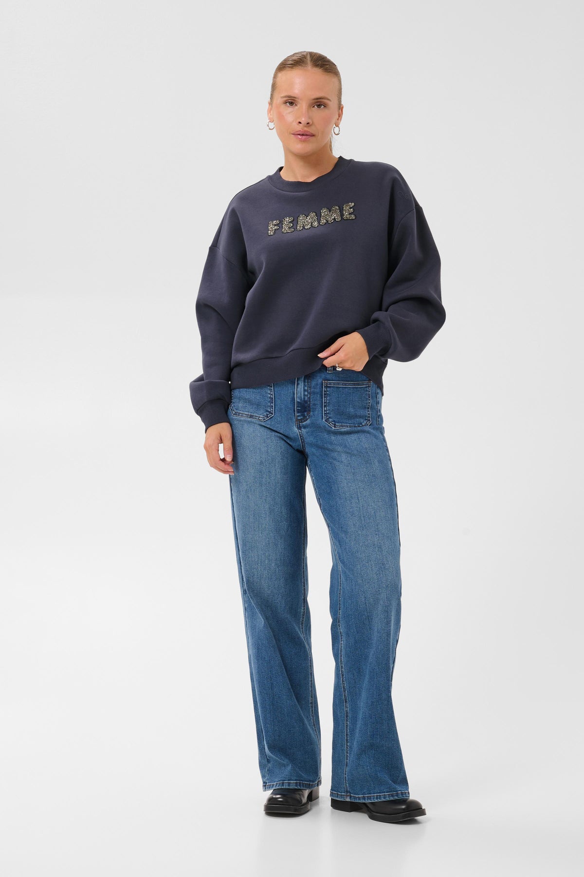 Kaffe KAmelanie Sweatshirt Graphite/Silver
