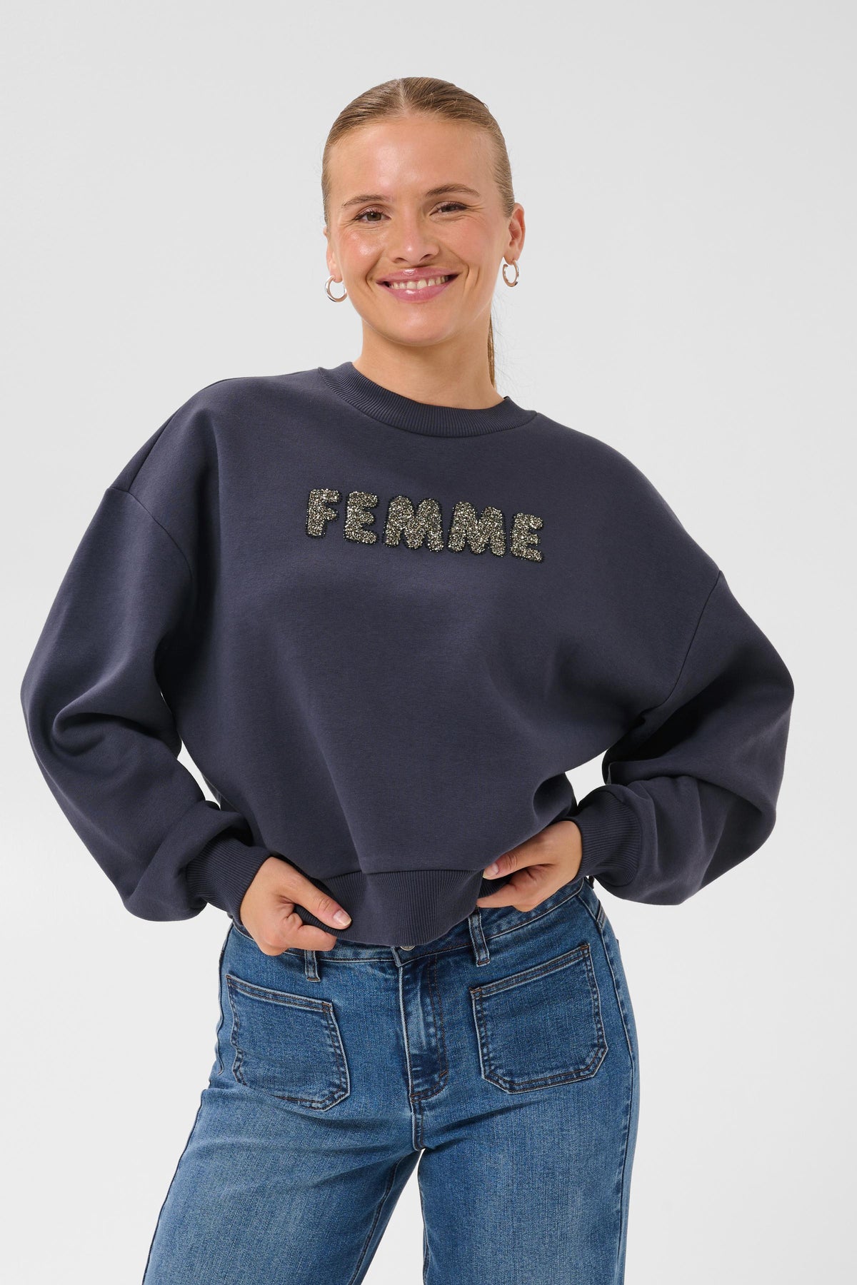 Kaffe KAmelanie Sweatshirt Graphite/Silver