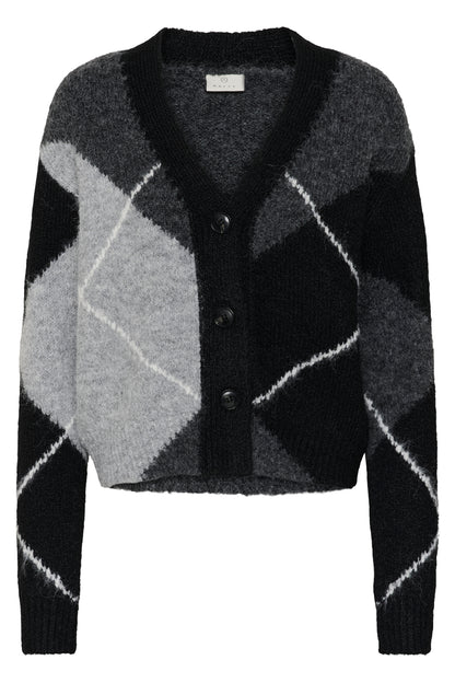 Kaffe KAgrith Cardigan Grey Melange / Black Check