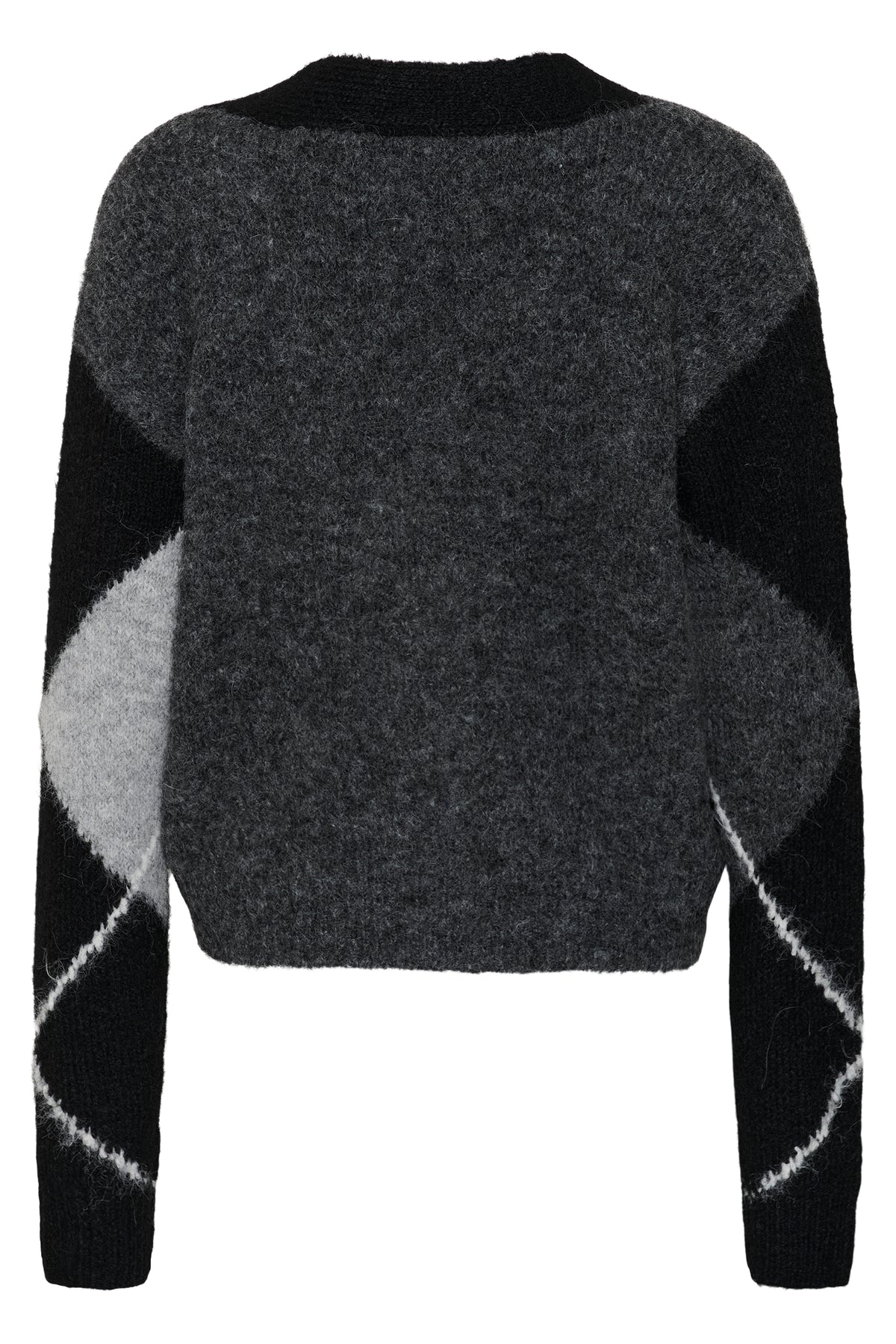 Kaffe KAgrith Cardigan Grey Melange / Black Check