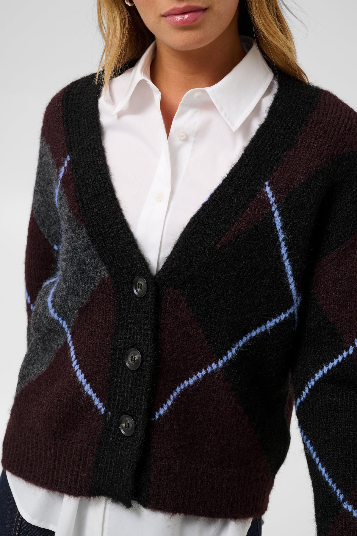 Kaffe KAgrith Cardigan Dark Grey Melange / Fudge