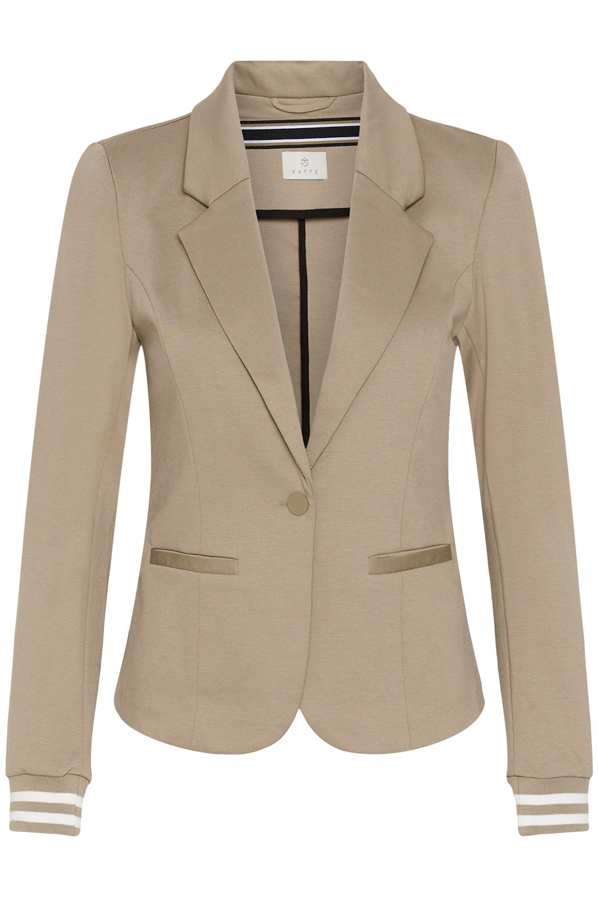 Kaffe Kinnie Blazer Desert Taupe/Chalk Stripe