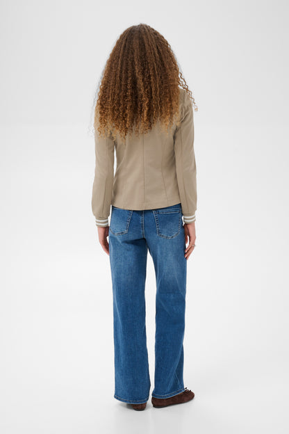 Kaffe Kinnie Blazer Desert Taupe/Chalk Stripe