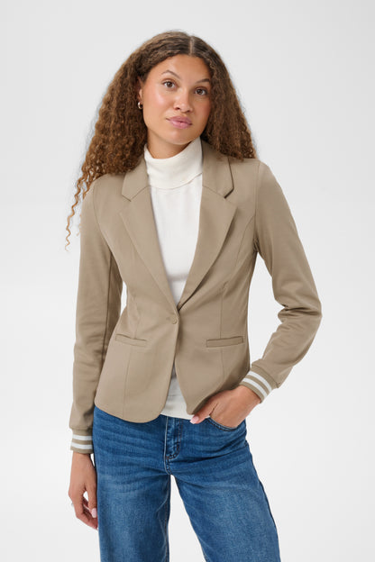 Kaffe Kinnie Blazer Desert Taupe/Chalk Stripe