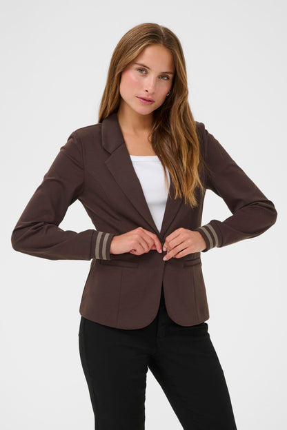 Kaffe Kinnie Blazer Coffee Bean / Chalk Stripe