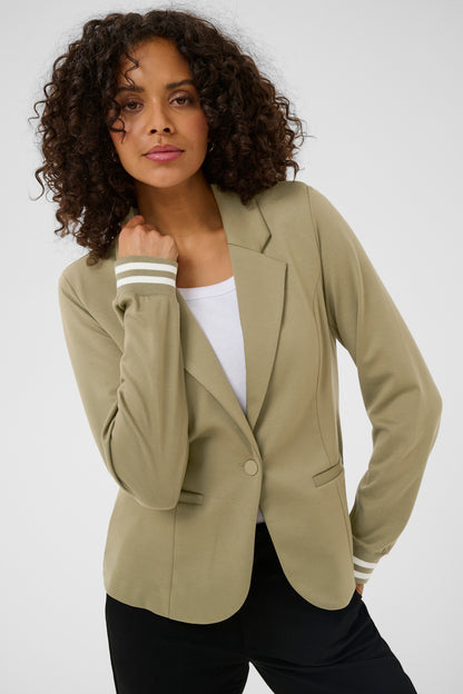 Kaffe Kinnie Blazer Dusty Green/Chalk Stripe