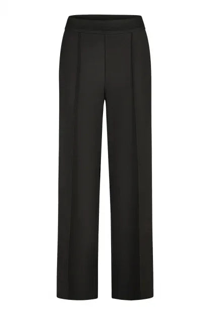 Marc Aurel Elastic Waistband Wide Leg Trousers Black