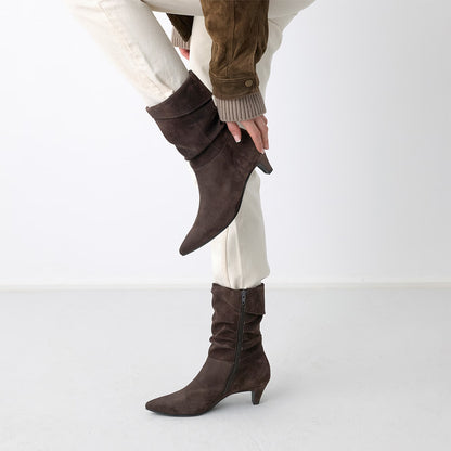 Paul Green Soft Suede Boots-Mocca