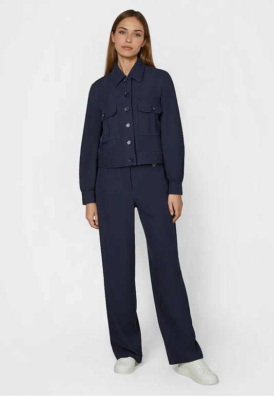 Marc Aurel Wide Leg Trouser Navy