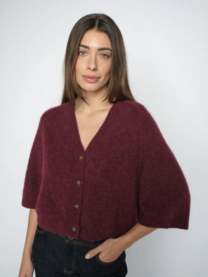 Mos Mosh Thora Lizet Knit Cardigan Cabernet
