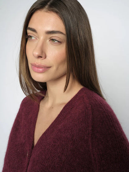 Mos Mosh Thora Lizet Knit Cardigan Cabernet