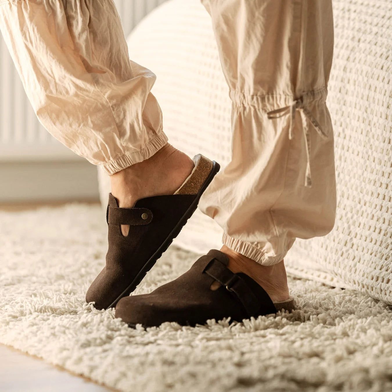 Shepherd Hilma Slippers Brown Suede
