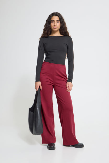 Ichi Kate Wide Trousers Rhododendron