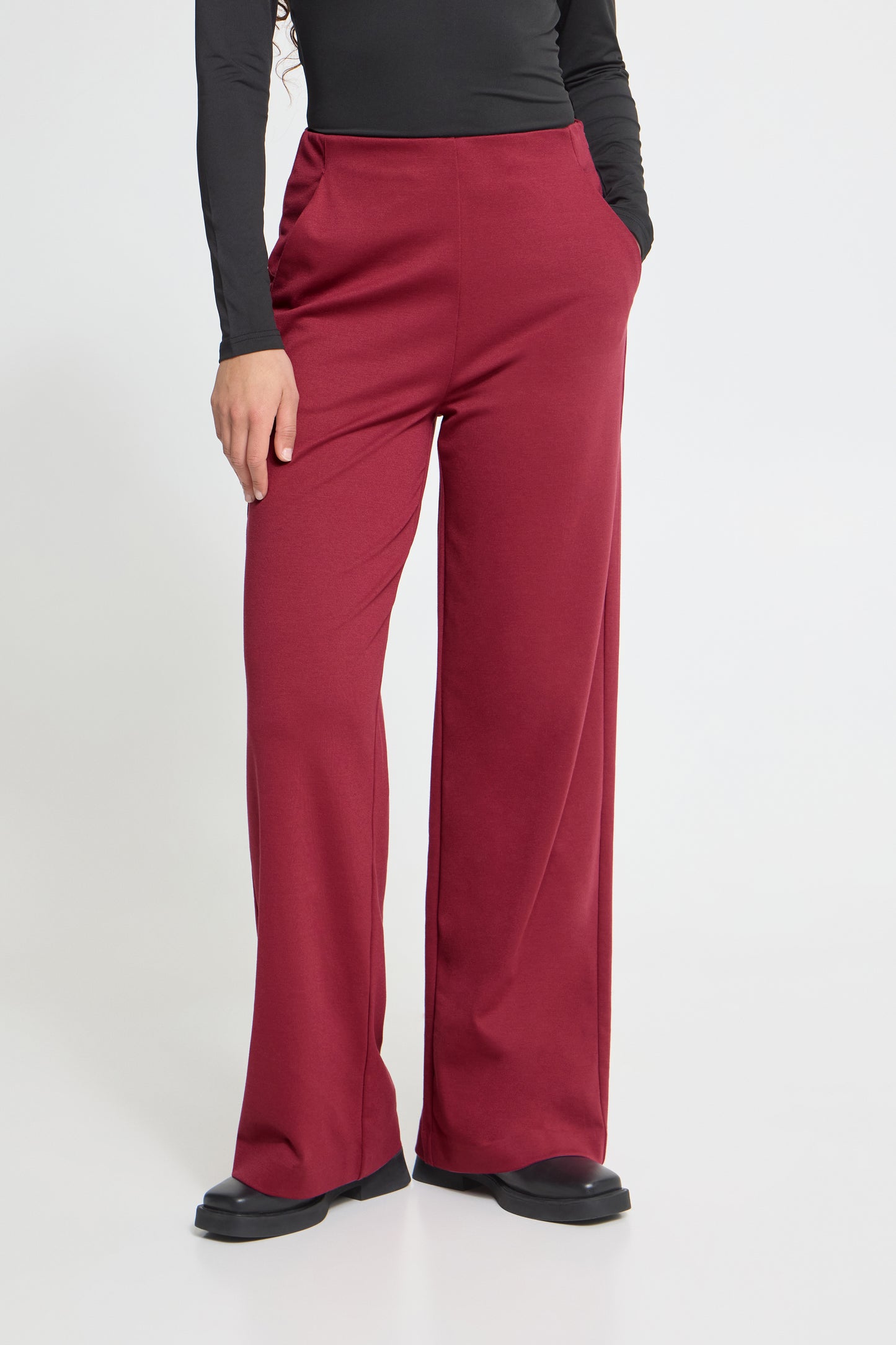 Ichi Kate Wide Trousers Rhododendron