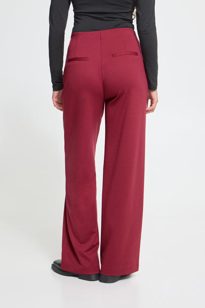 Ichi Kate Wide Trousers Rhododendron