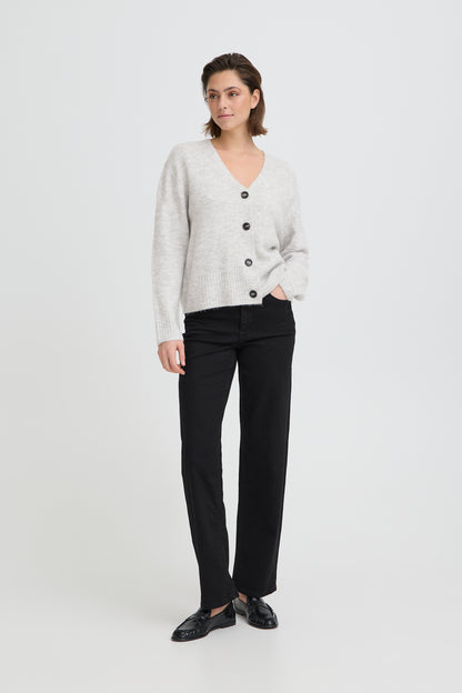 Ichi IHBaling Cardigan Light Grey Melange
