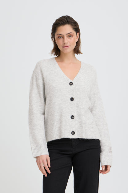 Ichi IHBaling Cardigan Light Grey Melange
