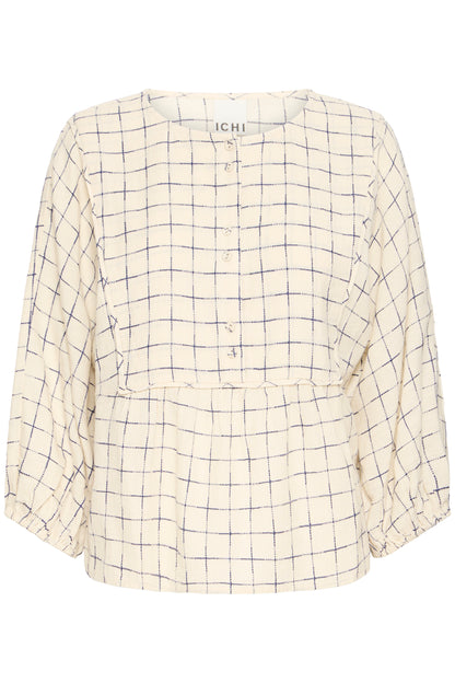 Ichi IHFicalo Blouse Birch W. Blueprint