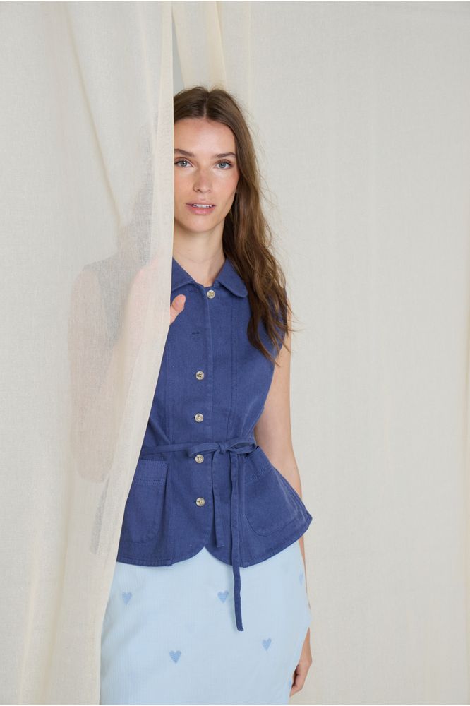 Atelier Rêve Kunis Waistcoat Blue Indigo