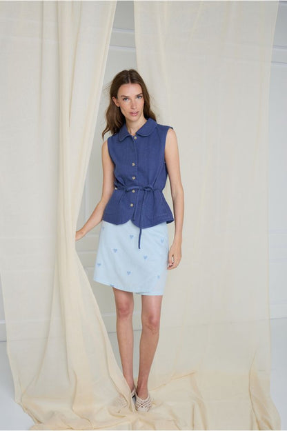 Atelier Rêve Kunis Waistcoat Blue Indigo