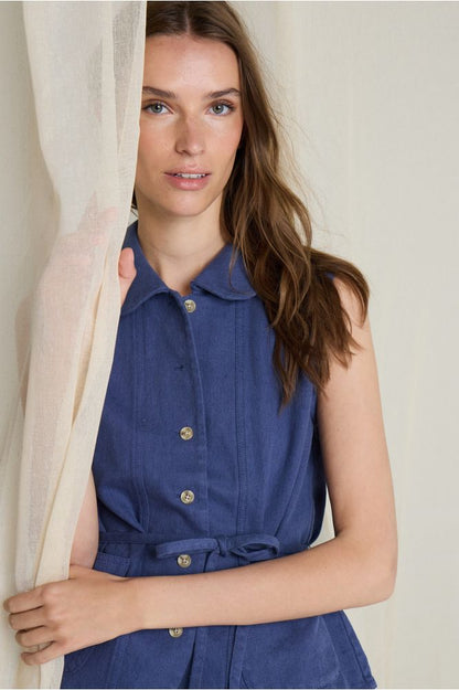 Atelier Rêve Kunis Waistcoat Blue Indigo