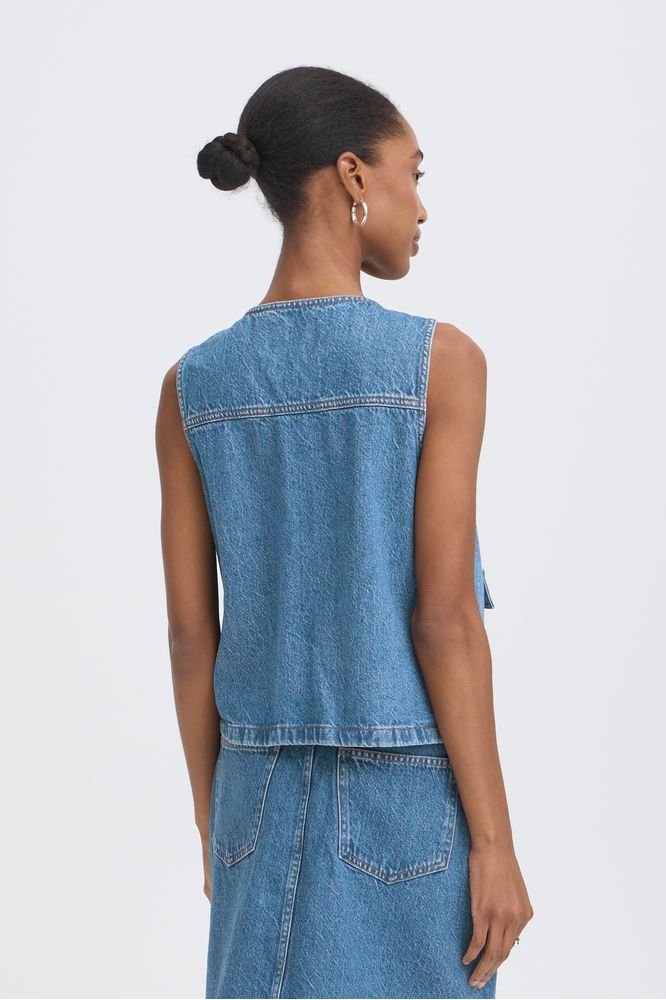 Ichi IHPamila Waistcoat Denim