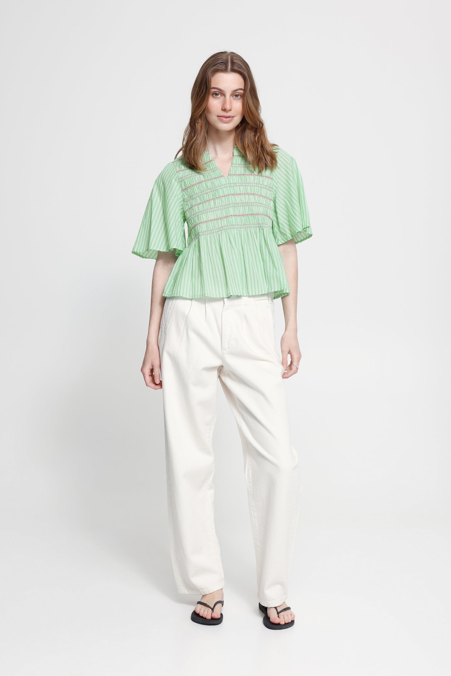 Ichi IHLocy Blouse Green / Birch