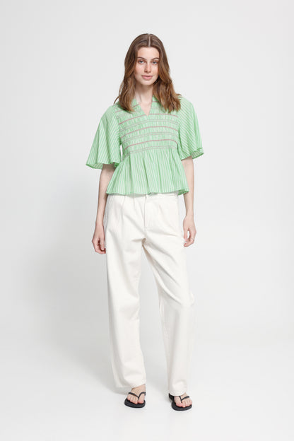 Ichi IHLocy Blouse Green / Birch
